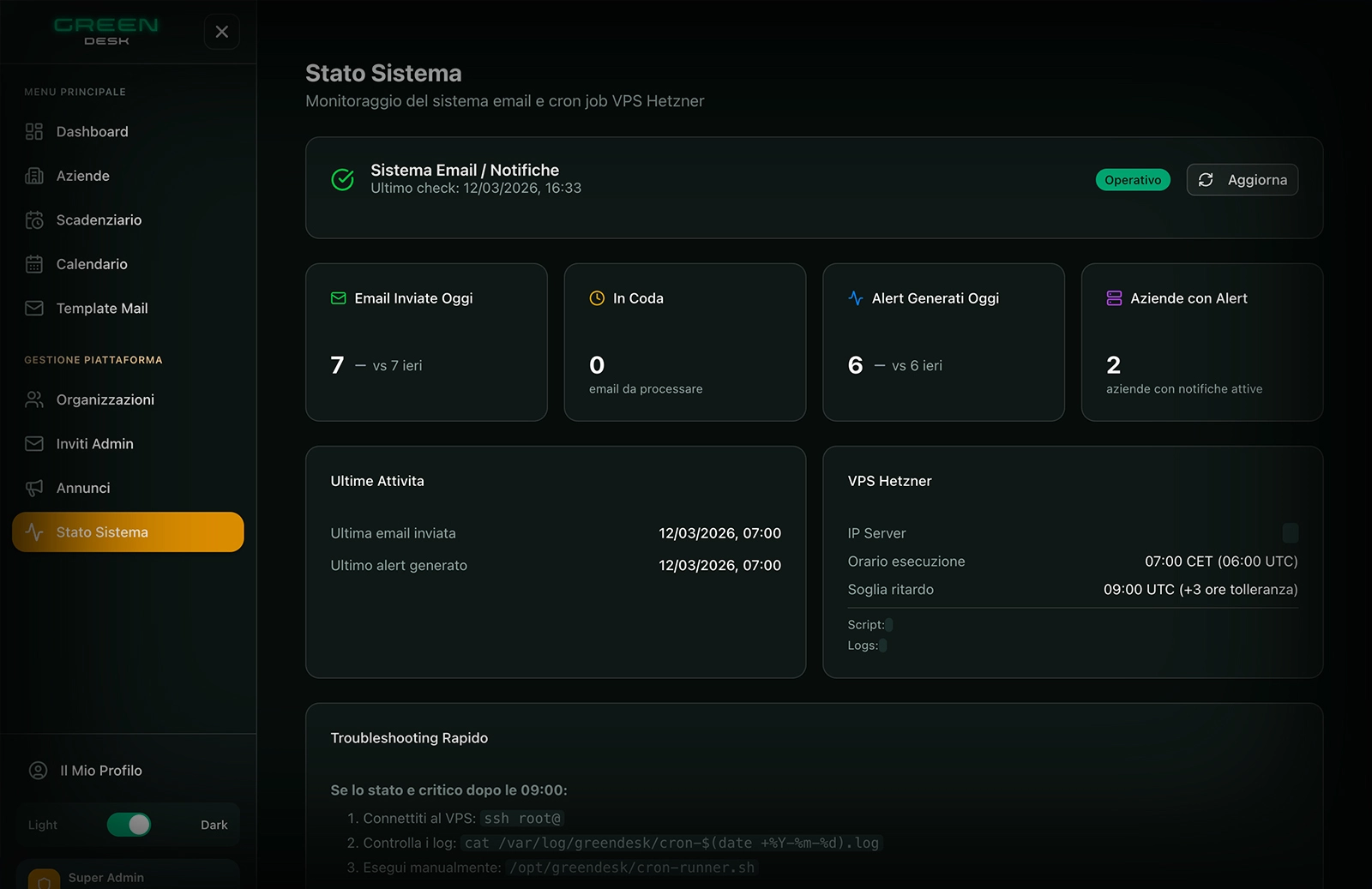 GreenDesk — piattaforma gestionale